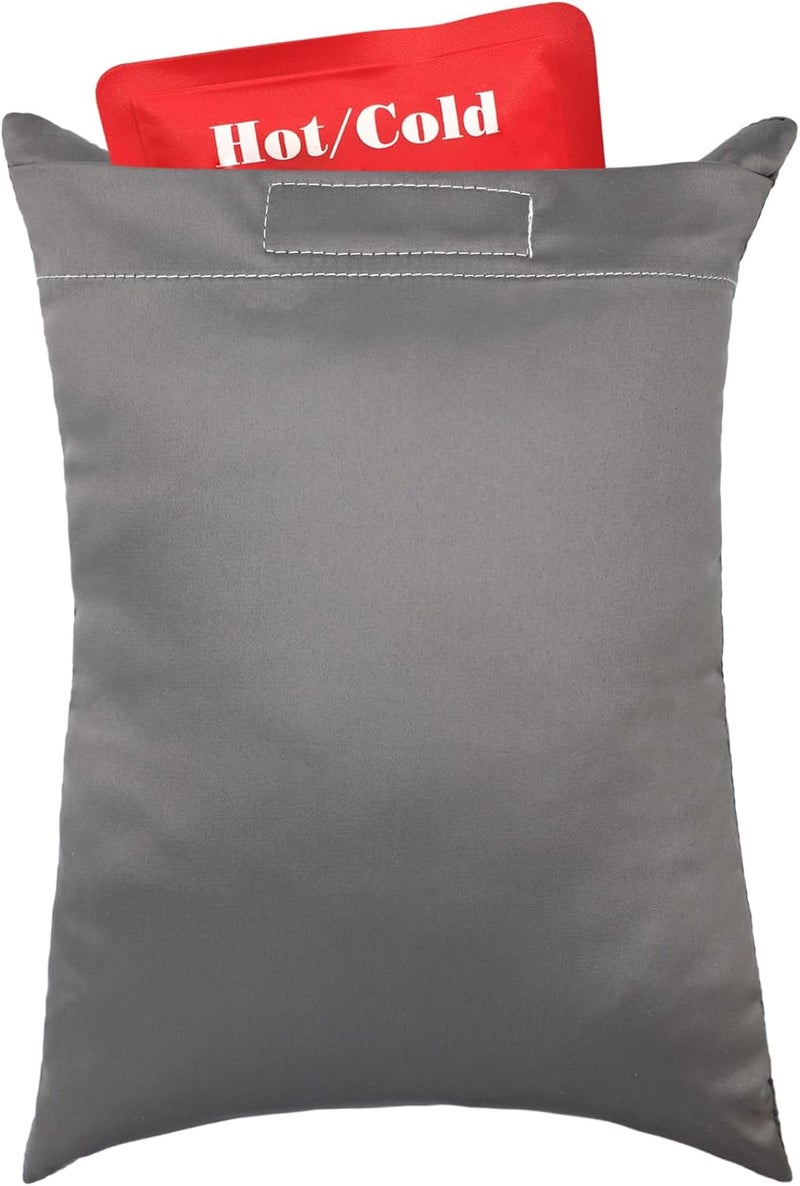 BNRendles Hysterectomy Pillow Pocket Tummy Pillows with Covers, Hysterectomy Recovery Gifts, Ice Pack Not Included, Small Portable Abdominal Cushion After Surgery Post C-Section Women Satin Dark Gray - Image 1